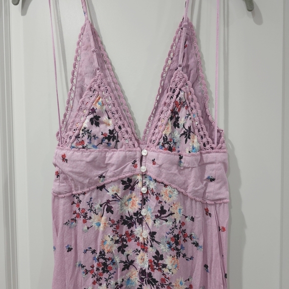 INTIMATELY FREE PEOPLE Purple Floral Maxi Slip Sundress with Plunge Neckline - Picture 10 of 16